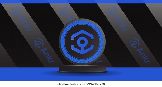 Knör (ANKR) crypto coin token banner and background 3D display vektorgrafik