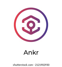 Ankr Cryptocurrency token icon. Crypto Currency vector icon. Flat Vector illustration - Vector