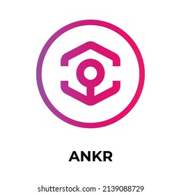 Ankr Cryptocurrency token icon. ANKR token symbol. Cryptocurrency vector icon. Flat Vector illustration - Vector