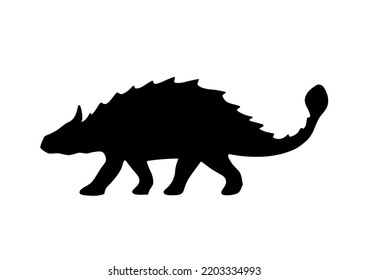 Ankylosaurs Silhouette, isolated on white