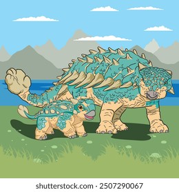 Ankylosaurus, Lagarto blindado, Dinosaurio, Ankylosauridae, Arte, Dibujo