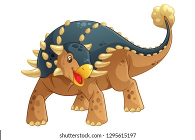 Ankylosaurus Cartoon Illustration
