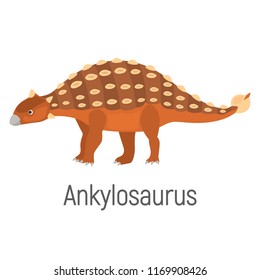Ankylosaurus color vector icon. Flat design