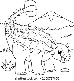 Página de Coloración de Ankylosaurus para Niños