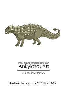 Ankylosaurus, un dinosaurio blindado del período Cretácico que come plantas.