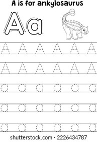 Ankylosaurus Dino Tracing Letter ABC Coloring