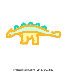 ankylosaurus dinosaur animal color icon vector. ankylosaurus dinosaur animal sign. isolated symbol illustration