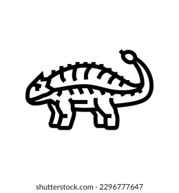 ankylosaurus dinosaur animal line icon vector. ankylosaurus dinosaur animal sign. isolated contour symbol black illustration