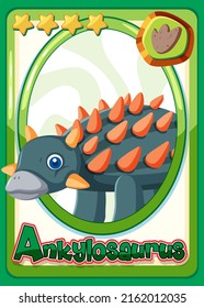 Ankylosaurus dinosaur cartoon card illustration