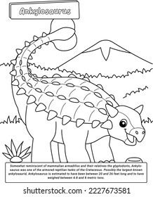 Ankylosaurus Dinosaur Coloring page for kids