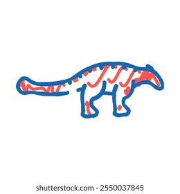 ankylosaurus dinosaur doodle Symbol Skizze Vektor. ankylosaurus dinosaur Zeichen. einzelne Symbolgrafik