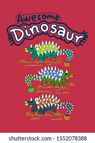 ankylosaurus dinosaur fashion vector illustration for kids