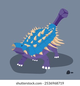 Dinossauro Ankylosaurus Herbivore Blindado com uma cauda tipo clube, vagueia planícies abertas Dinossauro