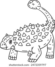 Ankylosaurus Dinosaur Isolated Coloring Page 