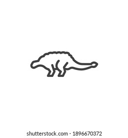 Ankylosaurus dinosaur line icon. linear style sign for mobile concept and web design. Ankylosaurus outline vector icon. Symbol, logo illustration. Vector graphics