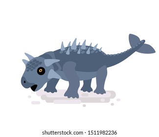 Ankylosaurus Dinosaur on white background. Vector Illustration