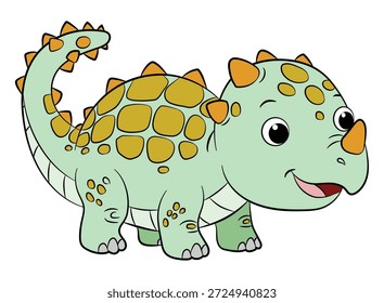 Dinossauro anquilossauro sobre fundo branco
