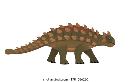 Ankylosaurus dinosaur. Vector cartoon dinosaur.
