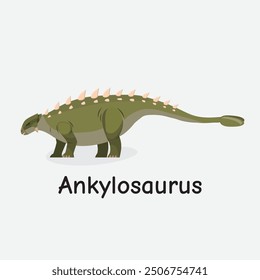 Ankylosaurus Dinosaur Vector Illustration with Armored Body