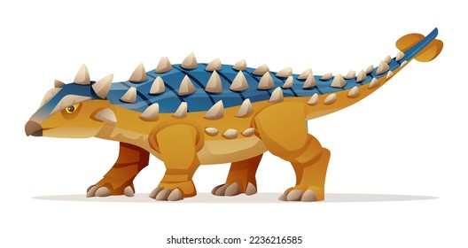 ankylosaurus dinosaur vector illustration isolated on white background