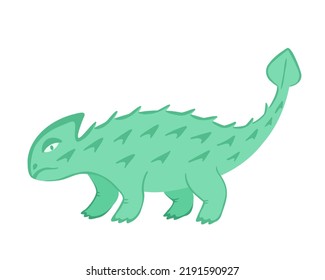 Ankylosaurus dinosaur. Vector Illustration for printing, backgrounds, covers, packaging, greeting cards, posters, stickers, textile and seasonal design. Isolated on white background.