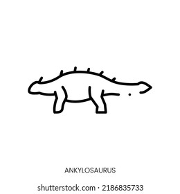 ankylosaurus icon. Linear style sign isolated on white background. Vector illustration