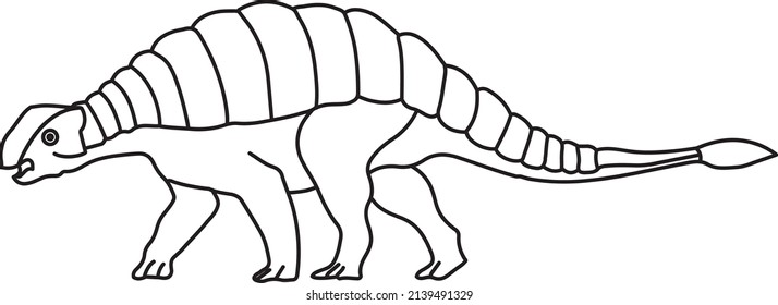 Ankylosaurus line art vector drawing