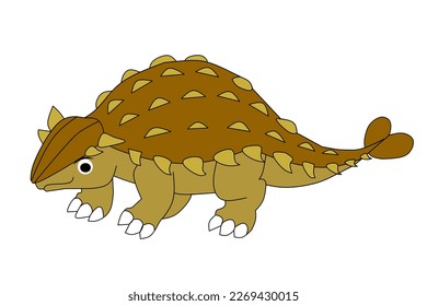 Ankylosaurus on a white background. Vector illustration.