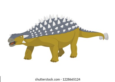 Ankylosaurus vector illustration isolated in white background. Dinosaurs Collection.