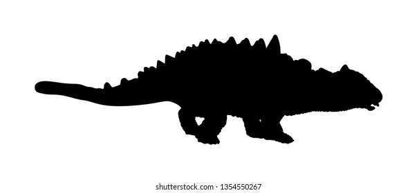 Ankylosaurus Vector Silhouette Isolated On White Stock Vector (Royalty ...