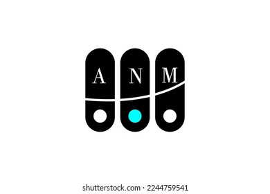 ANM-SCHREIBEN- UND ALPHABET-LOGO-DESIGN