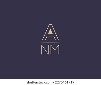 Logo-Design für ANM-Buchstaben, moderne minimalistische Vektorgrafiken