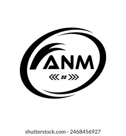 ANM-Buchstabe Logo Design. ANM Einfaches und modernes Monogramm-Logo. In: ANM Abstrakt Alphabet Vektorgrafik Design.