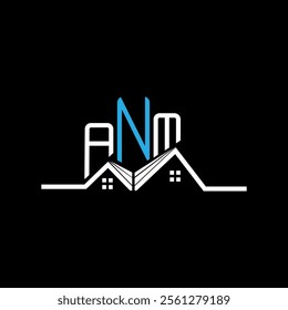 ANM Real state logo design, ANM simple and modern logo. ANM luxurious alphabet design  