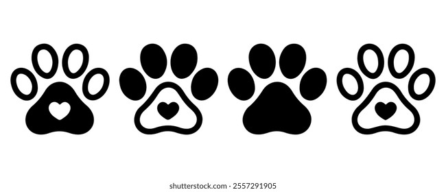 Anmial foot print vector on white background.