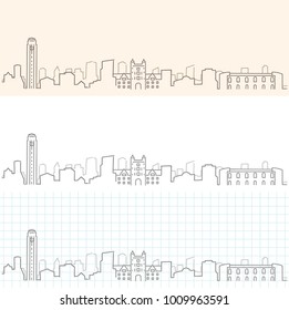 Ann Arbor Hand Drawn Skyline