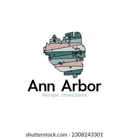 Ann Arbor Michigan City Geometric Creative Design