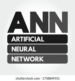 ANN - Acrónimo de red neuronal artificial, fondo de concepto tecnológico