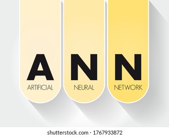 ANN - Artificial Neural Network acronym, technology concept background