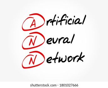 ANN - Acrónimo de red neuronal artificial, fondo de concepto tecnológico
