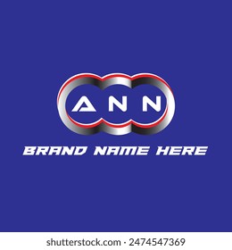 ANN letter logo vector unique attractive creative modern initial design white color on blue color background ANN letter logo icon design
