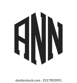 Design do logotipo ANN. Letra inicial ANN Monograma Logo usando a forma Hexágono