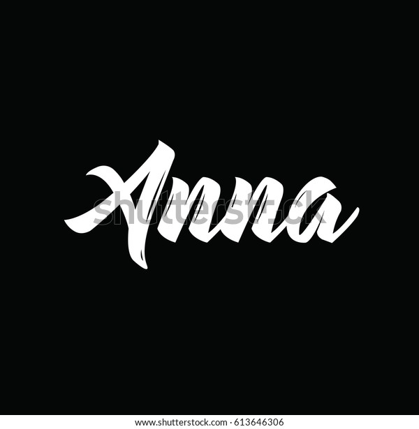 Anna Text Design Vector Calligraphy Typography Stock Vector (Royalty ...