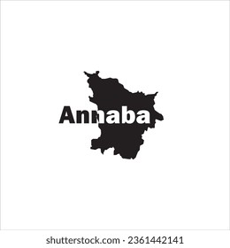 Annaba map and black lettering design on white background