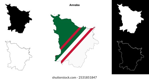 Annaba province outline map set