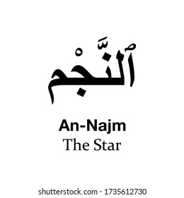 An-Najm is the 53rd chapter (surah) of the Quran with 62 verses (ayat).