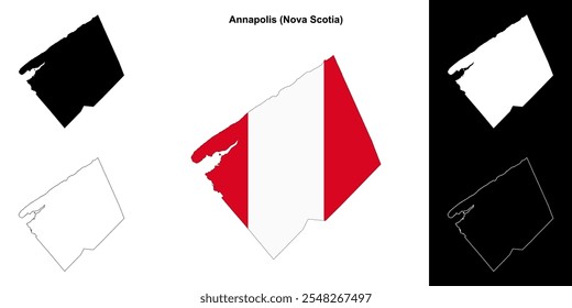 Annapolis county (Nova Scotia) outline map set