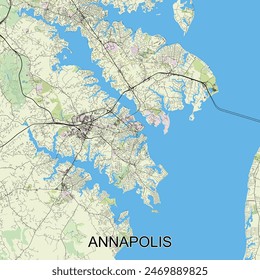 Annapolis, Maryland, United States map poster art