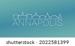 Annapolis, MD, USA Skyline Linear Design. Flat City Illustration Minimal Clip Art. Background Gradient Travel Vector Icon.