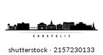 Annapolis skyline horizontal banner. Black and white silhouette of Annapolis, Maryland. Vector template for your design. 